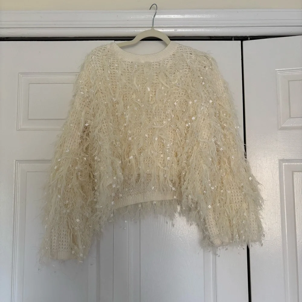 Anthropologie Ivory Textured Knit - Picture 1 of 4
